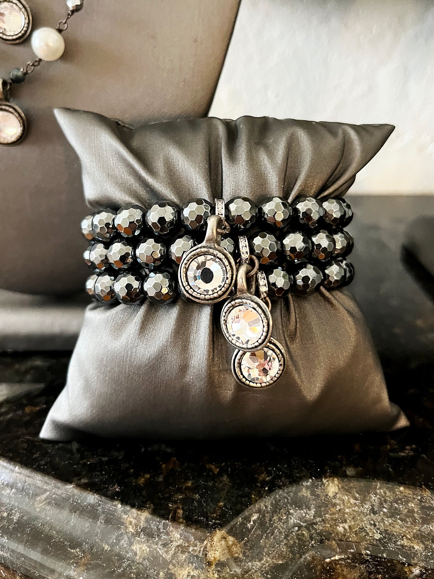 Gunmetal Hematite Wristlet