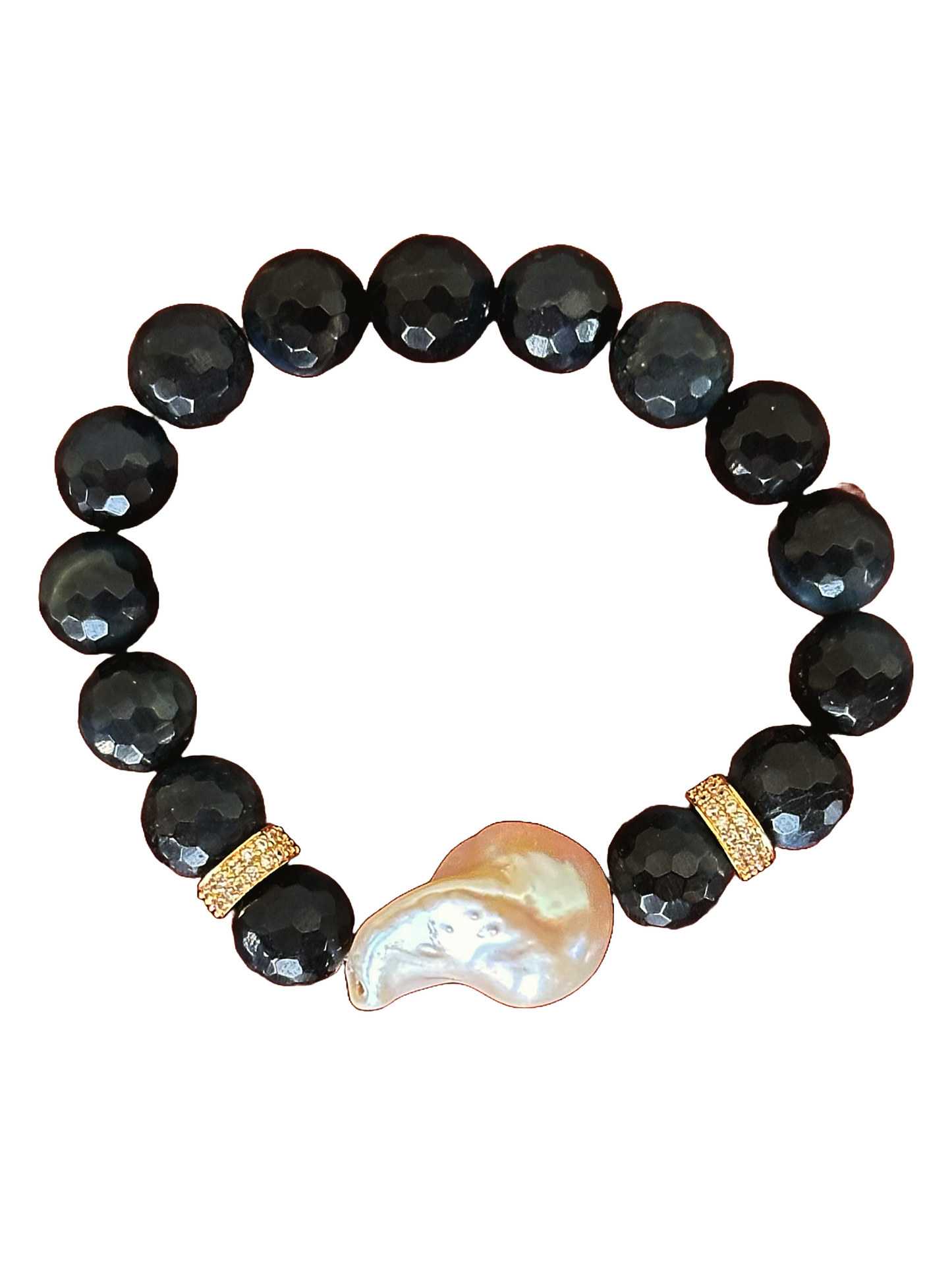 Caviar White Pearl Wristlet