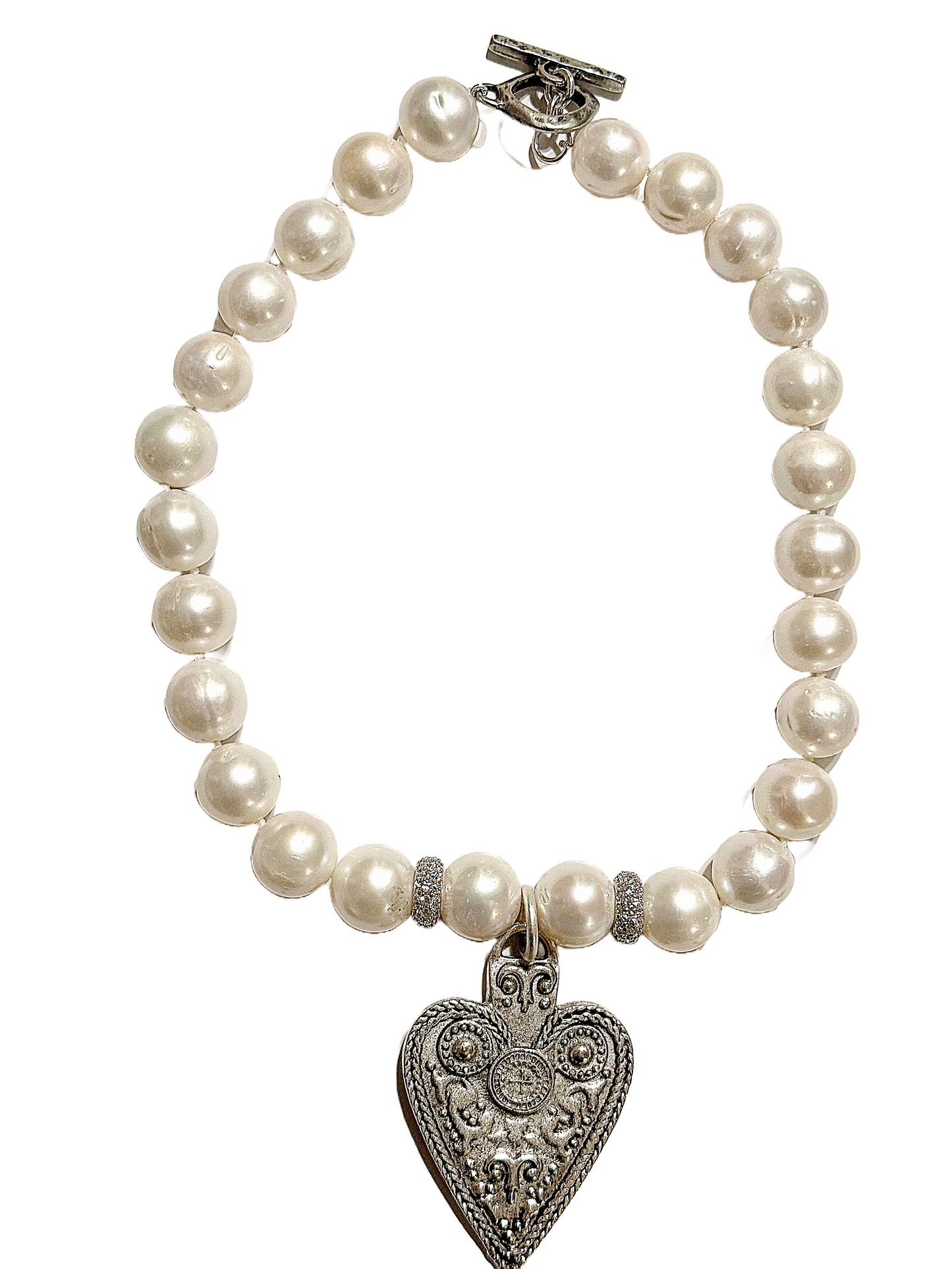 Silver Heart Necklace 15"