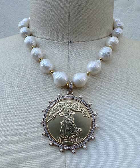 Gold Liberty Pendant Necklace